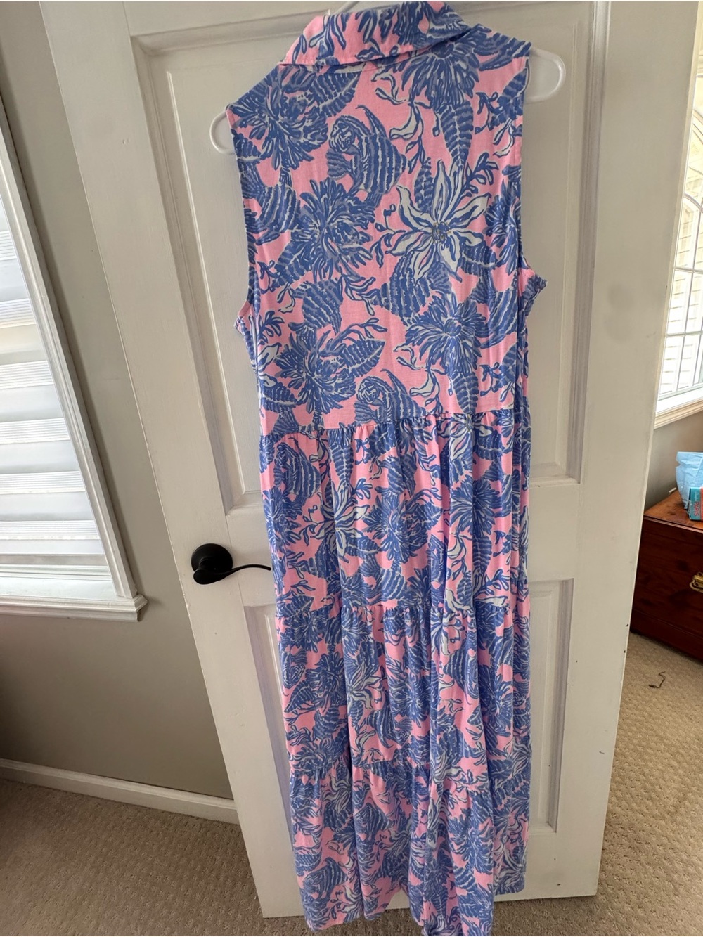 Lilly Pulitzer Pink and Blue Tropical Print Shirt Dress - Picture 3 of 3